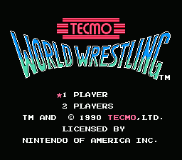 Tecmo World Wrestling title screenshot